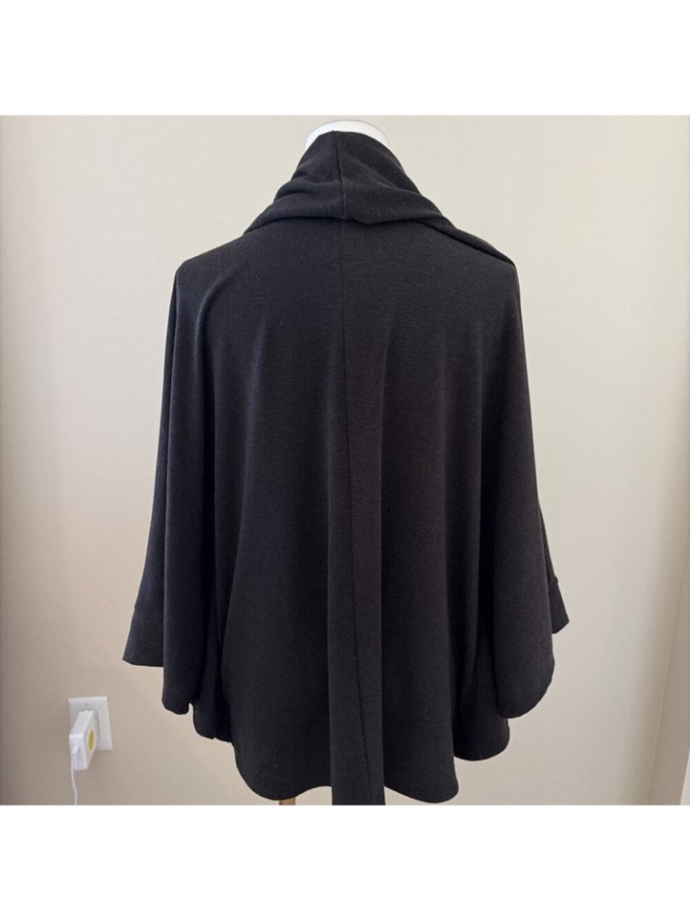 NorthStyle Cowl Neck Poncho Cape Sweater Size XL Brown Floral Artsy Maximalist - Picture 6 of 10